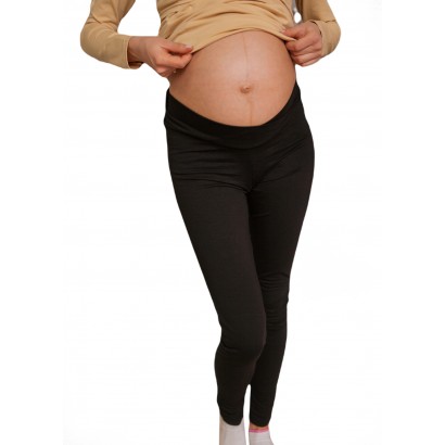 Легінси  для вагітних трикотаж Чорні ( під живіт )